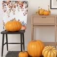 thumbnail image 5 of Thanksgiving Pumpkin Chair Covers Set of 8 Eucalyptus Leaves Fall Farmhouse Chair Back Covers Stretch Removable Washable Slipcovers Protector for Dining Room Kitchen Party Decor, 5 of 5