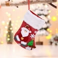 thumbnail image 4 of Kumdkd Handmade Linen Christmas Stocking - 12in Rustic Holiday Gift Bag with Snowflake Embroidery for Fireplace, Tree & Farmhouse Decor, 4 of 6