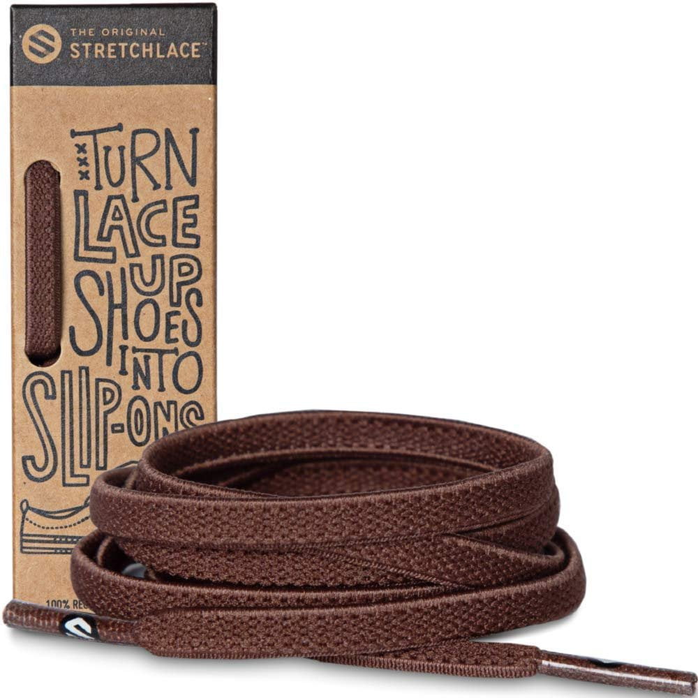 brown flat laces