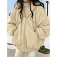 thumbnail image 6 of Jacket for Women Reversible Y2k Zip Up Hoodie Fleece Fur Winter Coat Cutecore Korean Clothes Apricot L, 6 of 7