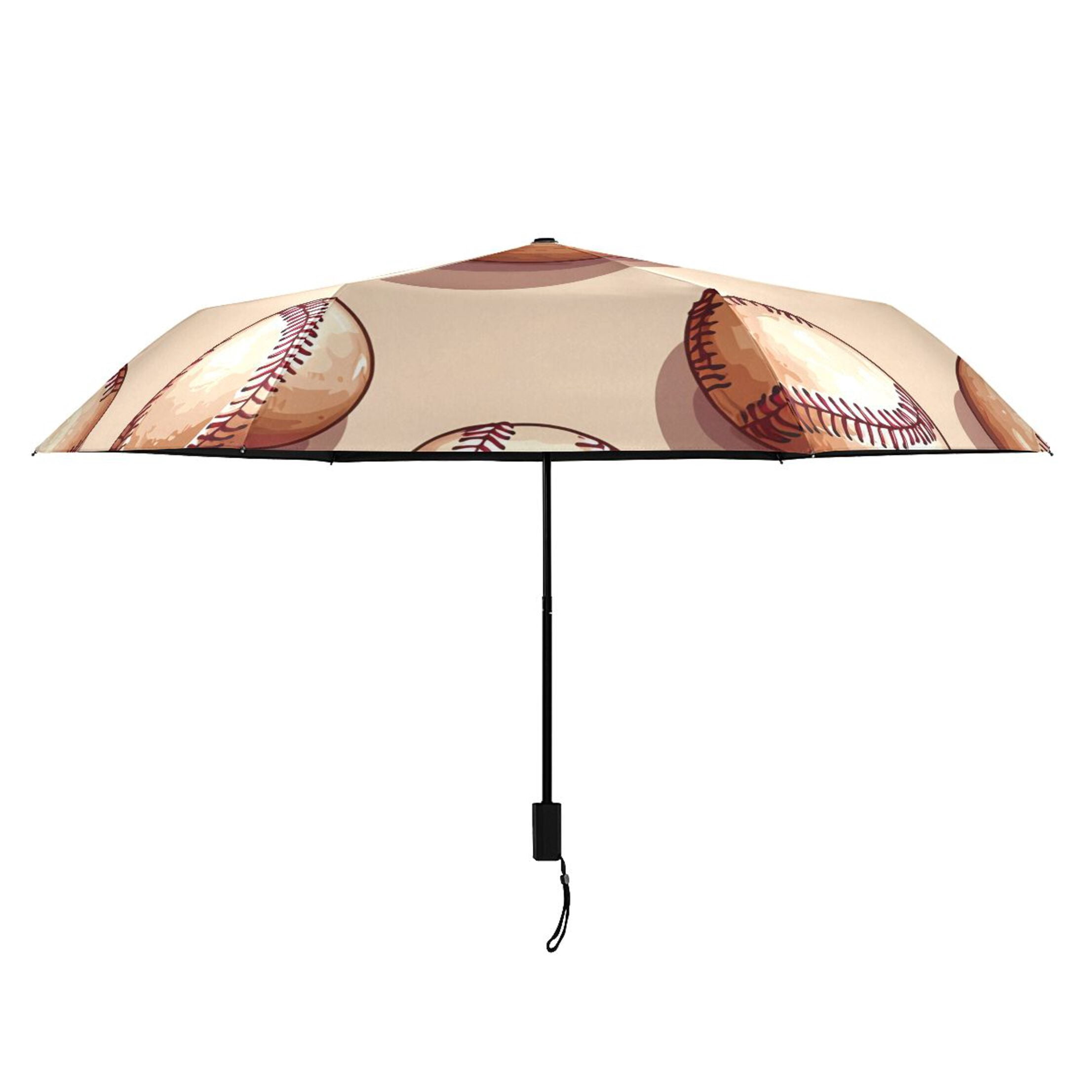 ALAZA Retro Baseballs UPF 50+ Compact Folding Umbrella for Rain Travel Umbrella Packable