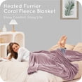 thumbnail image 4 of Heated Blanket 62" x84'' Twin Size with 4 Heating Levels 10 Hours Auto-Off Electric Throw in Cozy Plush Fabric Reversible for Home Bedding Couch - 1-dark Pink, 4 of 15