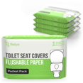 thumbnail image 1 of Fundas desechables para asiento de inodoro Relyo, papel biodegradable, 50 unidades XL, 1 of 8