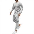 thumbnail image 1 of Ediodpoh Costumes pour Hommes Ensemble 2 Pcs Automne Décontracté Col Rond Manches Longues Pull et Pantalon de Survêtement Coupe Classique Gris TTG, 1 of 4