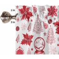 thumbnail image 5 of Christmas Kitchen Curtains and Valances Set, Rod Pocket Curtains Tier Farmhouse Window Curtains 36 Inch Length, Pine Tree Red Leaves Cone Poinsettia Stocking 3 Piece Kitchen Curtains Set, 5 of 6