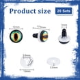 thumbnail image 4 of 20pcs 12mm Dragon Eye Cabochons Craft Safety Eyes Glow in The Dark Green Luminous Craft Crochet Eye with 20pcs Washers, 4 of 5