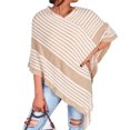thumbnail image 5 of Suéter de punto bohemio para mujer, otoño e invierno, chal con capucha, chal de punto, capa con borla, 5 of 5