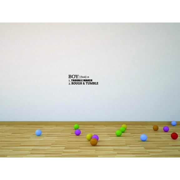 Definitions . Trouble Maker Vinyl Wall Decal for Home - Rough & Tumble Play Cute Wall Décor Bedroom Living Room Entry - Removable High Tact - Size: 10 In x 20 In