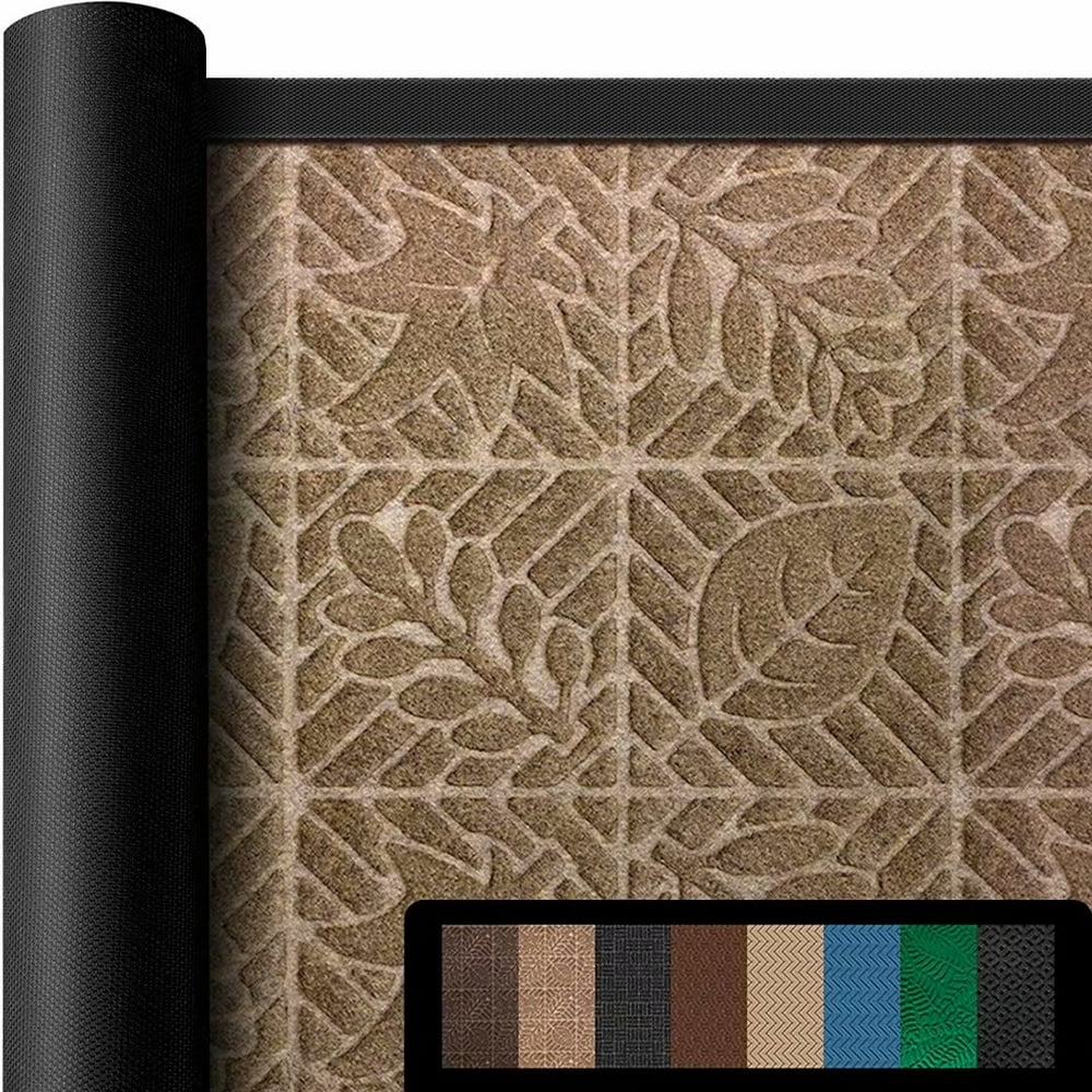 Large Outdoor Door Mats Rubber Shoes Scraper 36" x 24" for Front Door