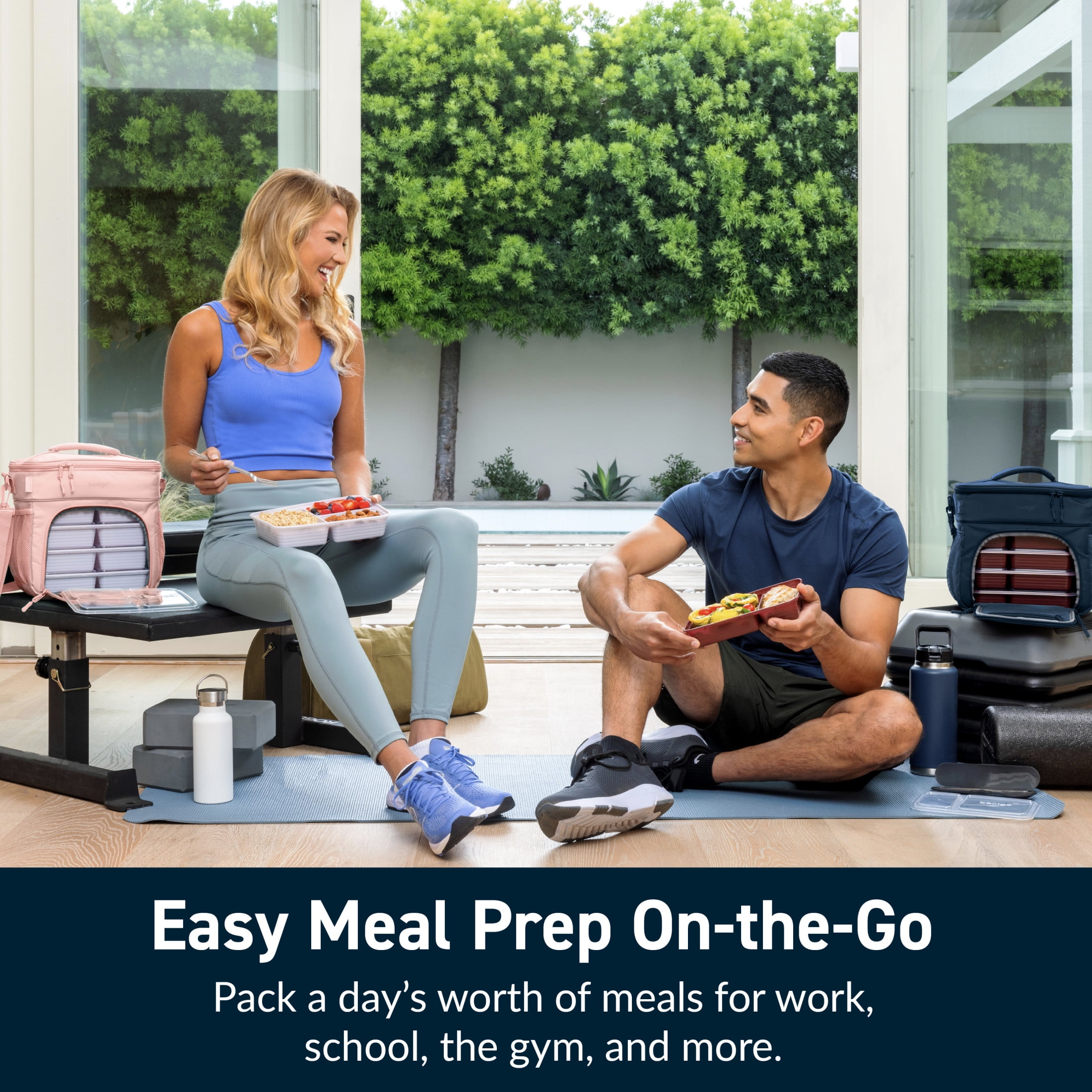 Bentgo Prep Deluxe Multimeal Bag - Premium Insulation with Water-Resistant Exterior & Interior, Holds 5 Meals, Keeps Meals Warm or Cool for up to 8 Hrs - Great for All Day Meal Prep (Navy Blue)