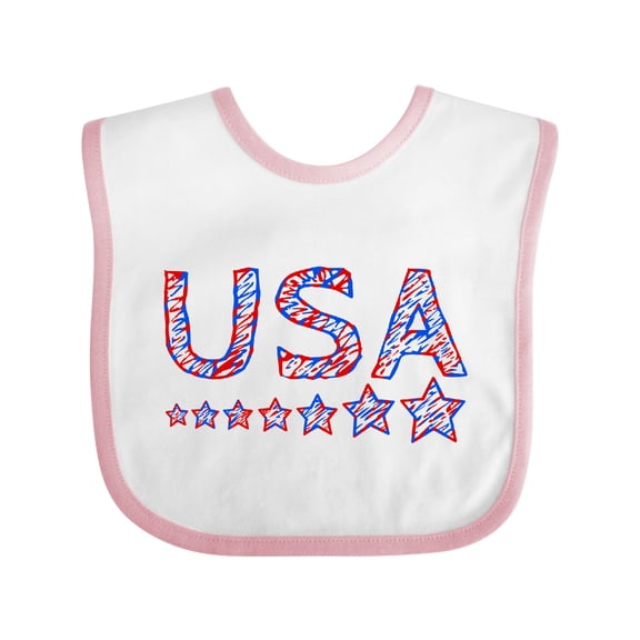 Inktastic Fourth of July USA Red, White, and Blue Boys or Girls Baby Bib