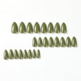 thumbnail image 3 of 24 Pcs Coffin Press on Nails Long, Fake Nails Glue on Nails, Glossy False Nails with Glue, Acrylic Nails for Women and Girls (Almond Olive Green) Almond Olive Green 0.04 Fl Oz (Pack of 24), 3 of 4