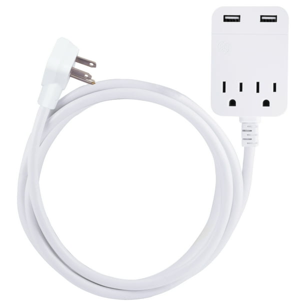GEbranded Pro™ USB Extension Cord with Surge Protection, White 32177