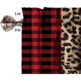 thumbnail image 6 of Leopard Print Valance Curtain Red Black Cheetah Buffalo Plaid Wild Animal Skin Rod Pocket Valance Window Treatments 1 Panel Short Curtains for Kitchen Farmhouse Living Room 54 x 18 in, 6 of 6
