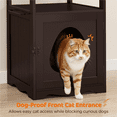 thumbnail image 3 of Yaheetech Indoor Wooden Cat Litter Box Enclosure with Open Shelf, Espresso, 3 of 10