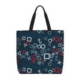thumbnail image 1 of Easygdp Navy Blue Geometric Bolsa Tote para Mujer, Bolso de Hombro para Trabajo, Playa, Viajes, Compras y Supermercado, 1 of 7