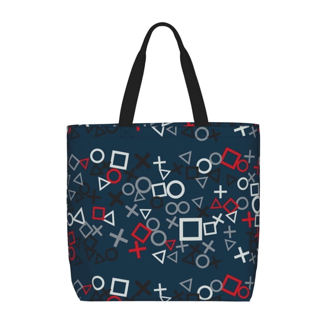 Easygdp Navy Blue Geometric Bolsa Tote para Mujer, Bolso de Hombro para Trabajo, Playa, Viajes, Compras y Supermercado
