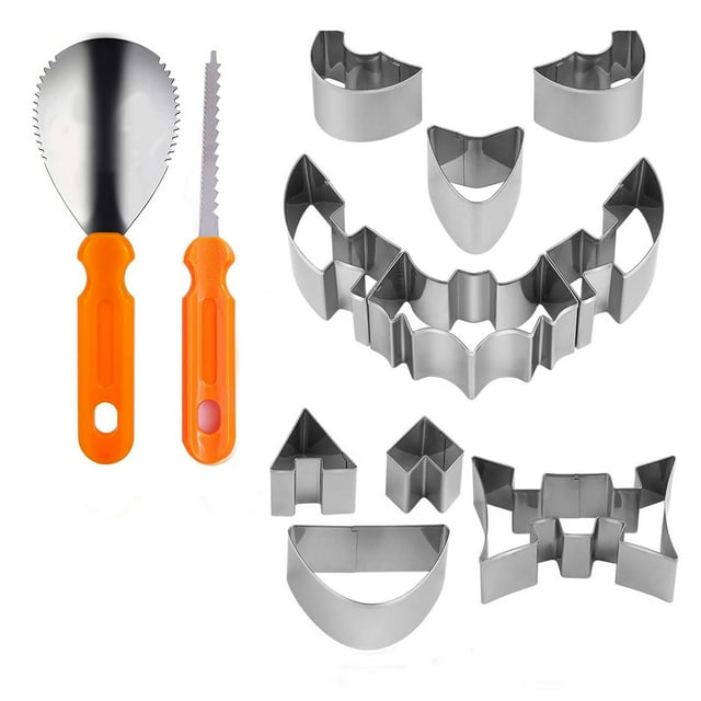 Ensemble de Sculpture Citrouille, Ensemble de Sculpture Citrouille d'Halloween Moule en Acier Inoxydable Outil de Cuisson Diy Lampe Citrouille Outil de Sculpture, Outils de Sculpture Citrouille