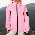 thumbnail image 3 of Windbreaker Jacket Women 2025 Fall Outdoor Hiking Travel Windproof Zip Up Hooded Windbreaker with Pockets Outerwear, 3 of 8