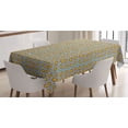 thumbnail image 1 of Yellow and White Tablecloth, Sketch Style Daisy Bouquet on Abstract Romantic Illustration, Rectangle Satin Table Cover for Dining Room and Kitchen, 60" X 90", Pale Blue Marigold White, by Ambesonne, 1 of 2