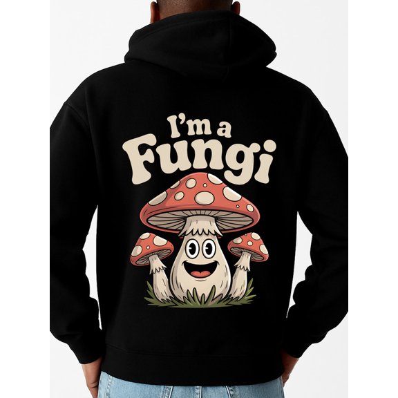 Mushroom Fun Hoodie funny hoodies mens machine washable black Hooded Design, Comfortable Pullover vintage Original Unisex Shirt Graphic tshirts