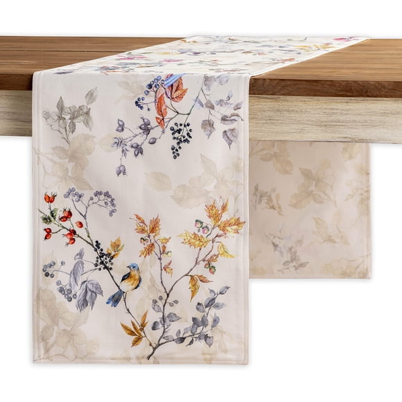 Maison d' Hermine Équinoxe 100 % Coton Chemin de Table pour Fête Dîner Vacances Cuisine L'action de Grâce/Christmas Maison [Beige, Double Couche (14,5 Pouces par 72 Pouces)]