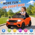 thumbnail image 2 of UBesGoo Licensed Land Rover Ride On Car, 12V Electric Car for Kids, Toddler Car Toy with Remote Control, LED Lights & Bluetooth, Ages 2-5, Orange, 2 of 9