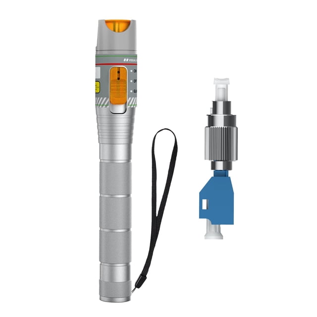 Fiber Optic Visual Fault Locator 50KM with FC/LC Adapter Kit, VFL Include Single Mode 9/125um FC Male to LC Female Connector, Fiber Light Pen for CATV Telecommunicat