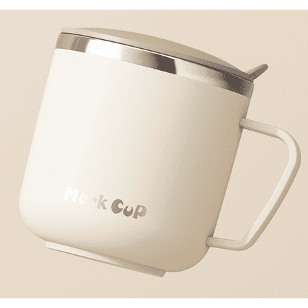 FEKOTS 12 Oz Insulated Stainless Steel Non Spill, Leak Proof Travel Mugs, White