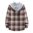 thumbnail image 5 of YAYUBA Men's Hooded Flannel Shirt Jacket - Soft Brushed Plaid, Lightweight Long Sleeve Button Down for Work Fall Layering, 5 of 8