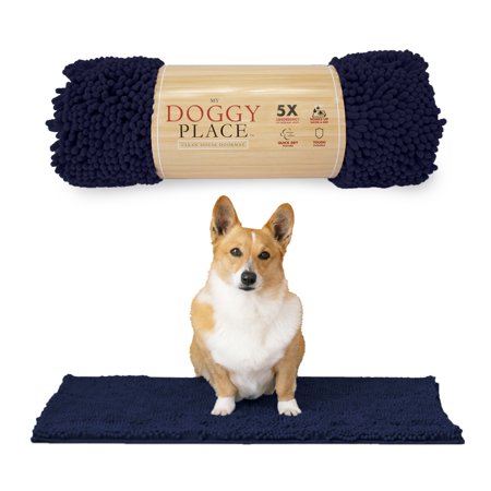UPC: 0714119651687 | My Doggy Place Dog Mat for Muddy Paws  Washable Dog Dog Mat  Navy Blue