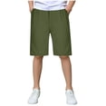 thumbnail image 6 of Lullu Boys Cotton Linen Shorts Casual Solid Color Breathable Shorts, Sizes 4-13, 6 of 6