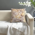thumbnail image 5 of Flower White Gold Art Ginkgo Leaf Art Illustrations Flower Pillow Covers Pillowcases Home Decor Bed Couch Sofa Office Living Room Cushion 16x16Inch, WLJ6699, 5 of 6