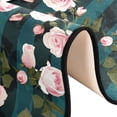 thumbnail image 3 of SKYSONIC 2X6 Feet Pink Roses Flower Runner Rug with Rubber Backing, Black Deep Green Strips Non Slip Entryway Rug Runner Washable Soft Area Rug Carpet for Hallway Bedroom Kitchen Decor, 3 of 6