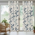 thumbnail image 5 of Outdoor Curtains for Patio Waterproof, Blue Teal Botanical Outdoor Privacy Panels Grommet, Rustic Country Spring Floral Summer Leaf Blackout Outside Curtains for Porch/Cabana 54"x108", 1 Panel, 5 of 8