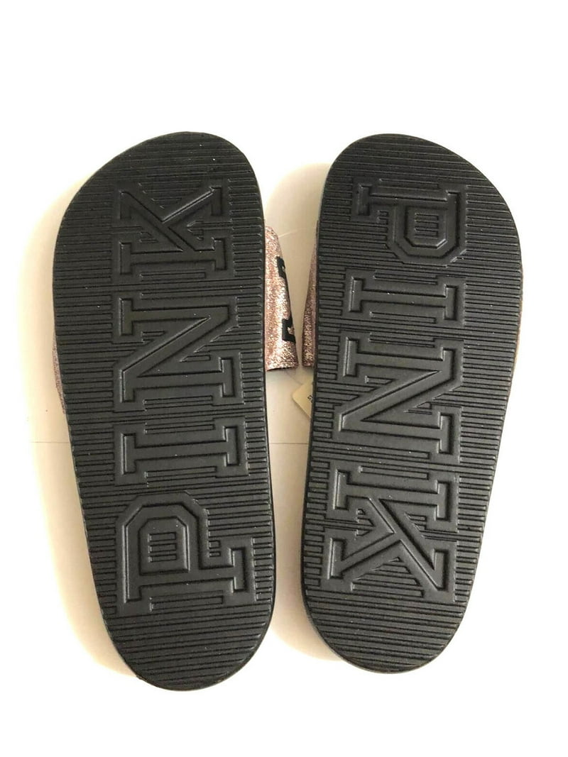 Crossover Sliders Glitter Victoria's Secret Pink Glitter Logo Slides