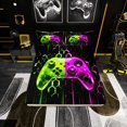 thumbnail image 2 of Erosebridal Gamer Gaming Bed Sheets Full, Purple Green Gamepad Bedding Sets Full Size, Gradient Neon Stripe Room Decor 4pcs, 2 of 7
