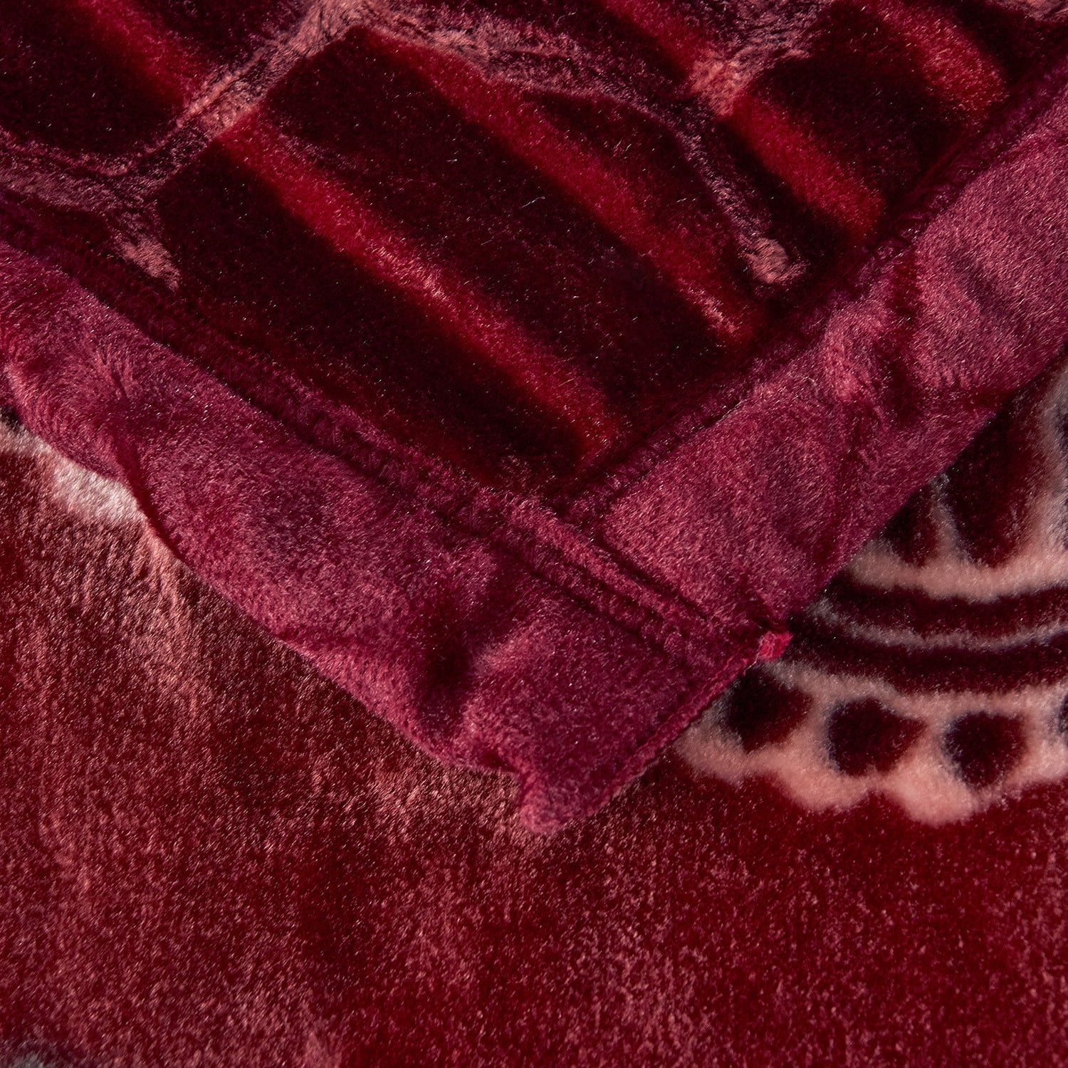 NC Thick Fleece Blanket King Size,10lbs 2 Ply Faux Mink Bed Blanket for Winter, Wine Red, 85"x93"