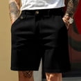 thumbnail image 2 of Zynoxe Mens Golf Shorts Casual Solid Color Belt Loops Button Beach Shorts with Pockets Summer Lightweight Stretchy Breathable Straight Fit Chino Shorts Men Black XL, 2 of 5