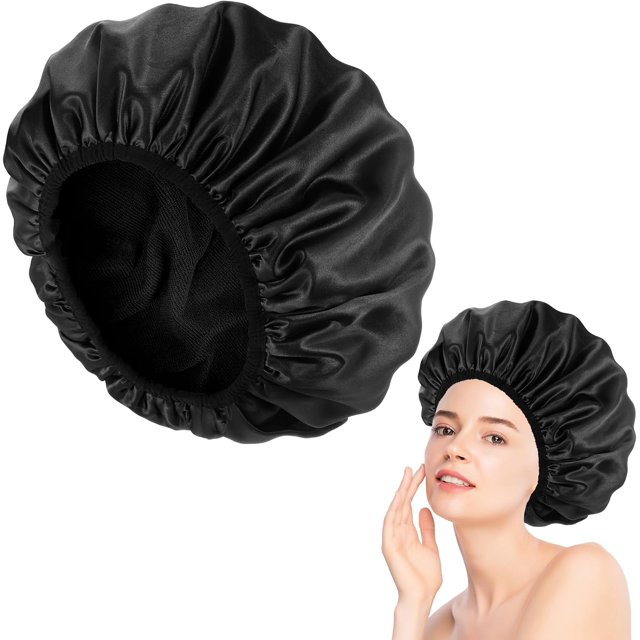 Gorro de ducha impermeable de tres capas, gorro de ducha suave con capa interior de microfibra