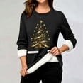thumbnail image 2 of WEAIXIMIUNG Sweatshirts Femme Arbre de Noël Manches Longues Col Rond Poche Rembourré Pull Chaud, 2 of 5