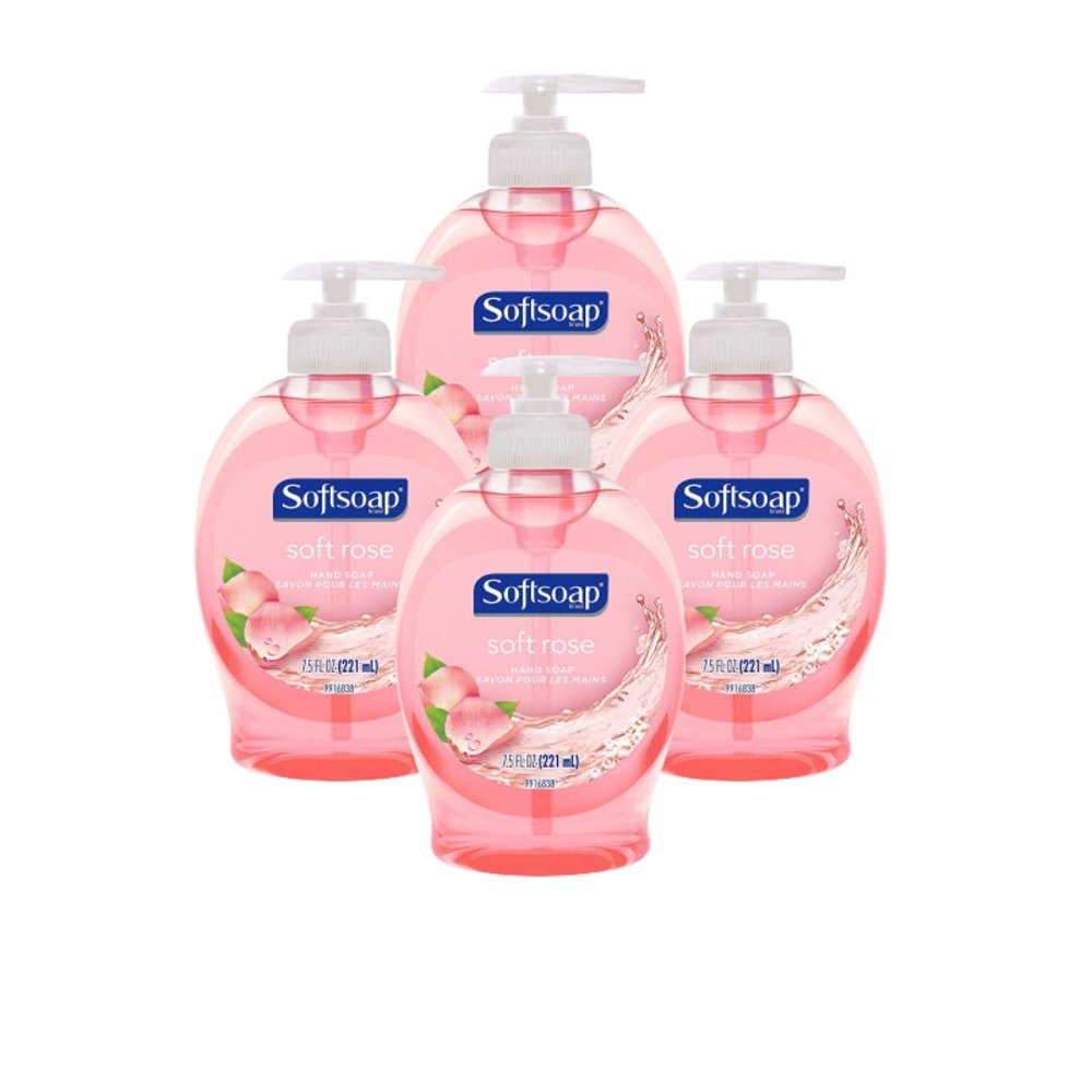 Softsoap Liquid Hand Soap, Soft Rose 7.5 fluid ounce, Pack of 4