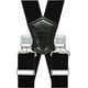 thumbnail image 4 of Tirantes negros para hombre, anchos, ajustables, elásticos extrafuertes, 4 clips en forma de X, 4 of 5