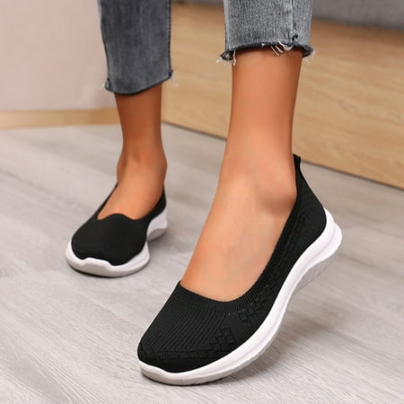 

HIBRO Fashion Women s Casual Shoes Breathable Slip-on Wedges Outdoor Leisure Sneakers