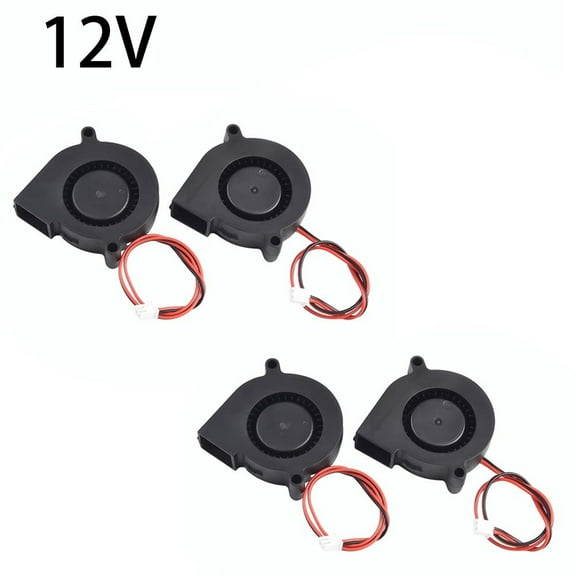 Black 12V Centrifugal Turbo Blower Fan Enhance Device Performance 4 Pack