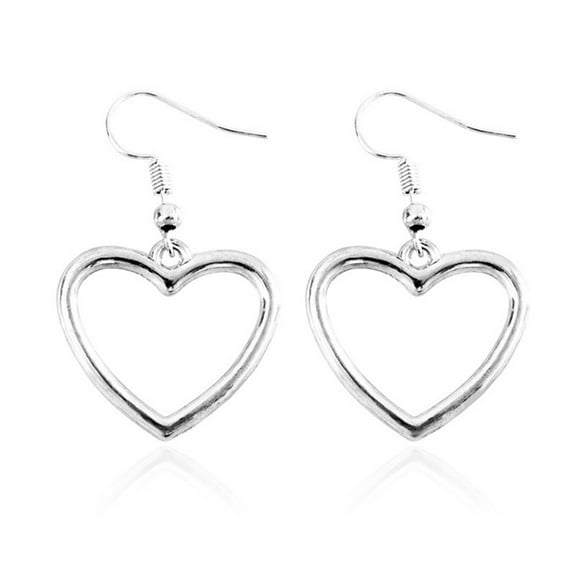 Opolski 1 Pair Women Fashion Hollow Love Heart-Shaped Dangle Hook Earrings Jewelry Gift for Wedding Party