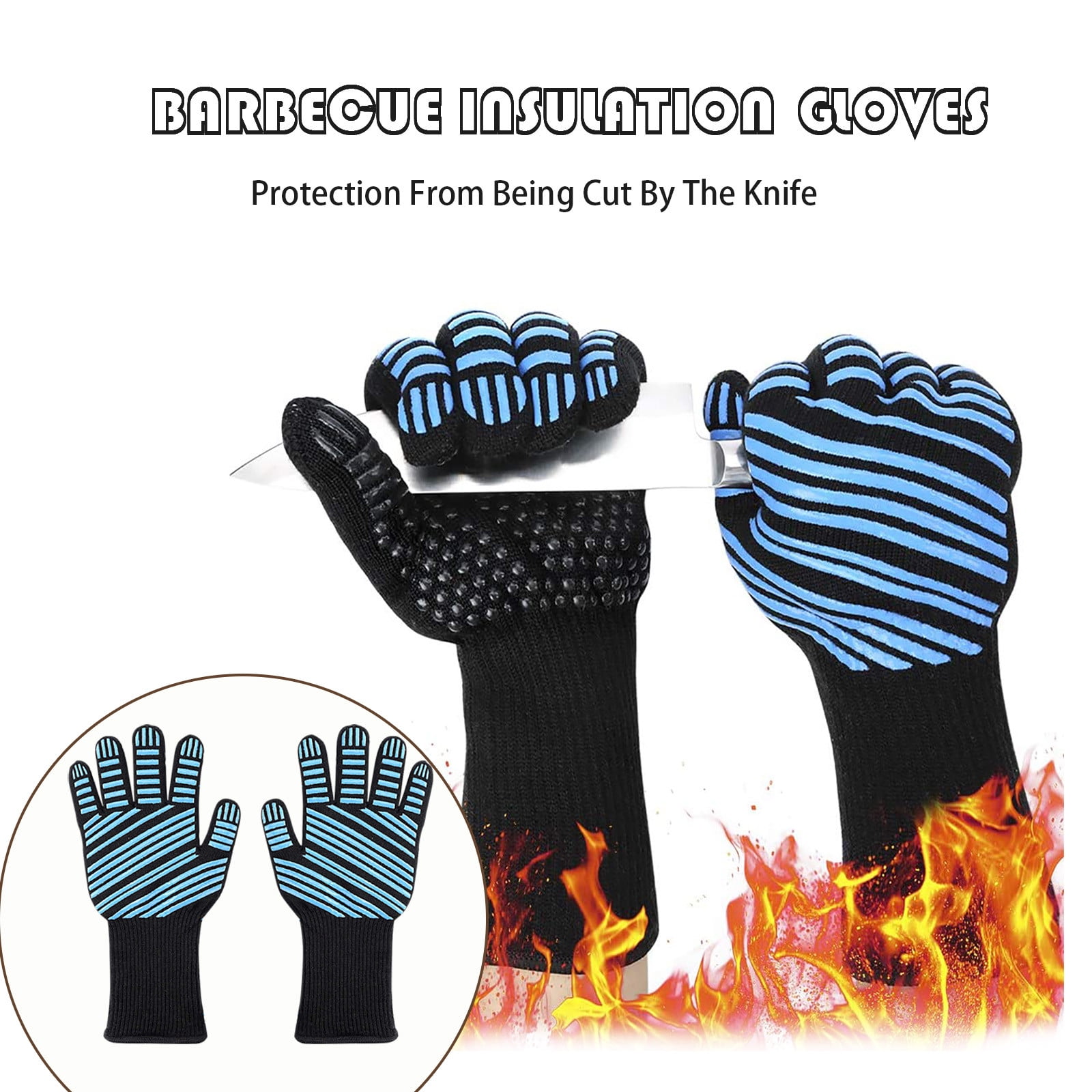 Kassa – (2-Pack) – Heat Resistant Kitchen Gloves BBQ Oven Mitt Silicone  Protection – Only $3.50/Pack – H&J Liquidators and Closeouts, Inc
