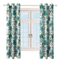 thumbnail image 3 of Floral Colorful Flower Blackout Curtains, Watercolor Pattern Window Treatment Grommet Curtains for Bedroom Thermal Insulated Window Curtains for Living Room 2 Panel Set, 3 of 5