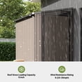 thumbnail image 6 of BaPiPro 6x4 ft Outdoor Metal Storage Shed, Lean-To Shed with Lockable Door, Garden Tool Shed for Patio, Backyards, Brown, 6 of 8