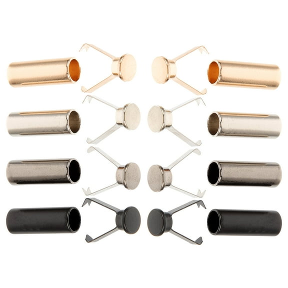 KALLORY 8Pcs Gold Metal Shoelace Aglets Diy Shoelace Easy Perforation